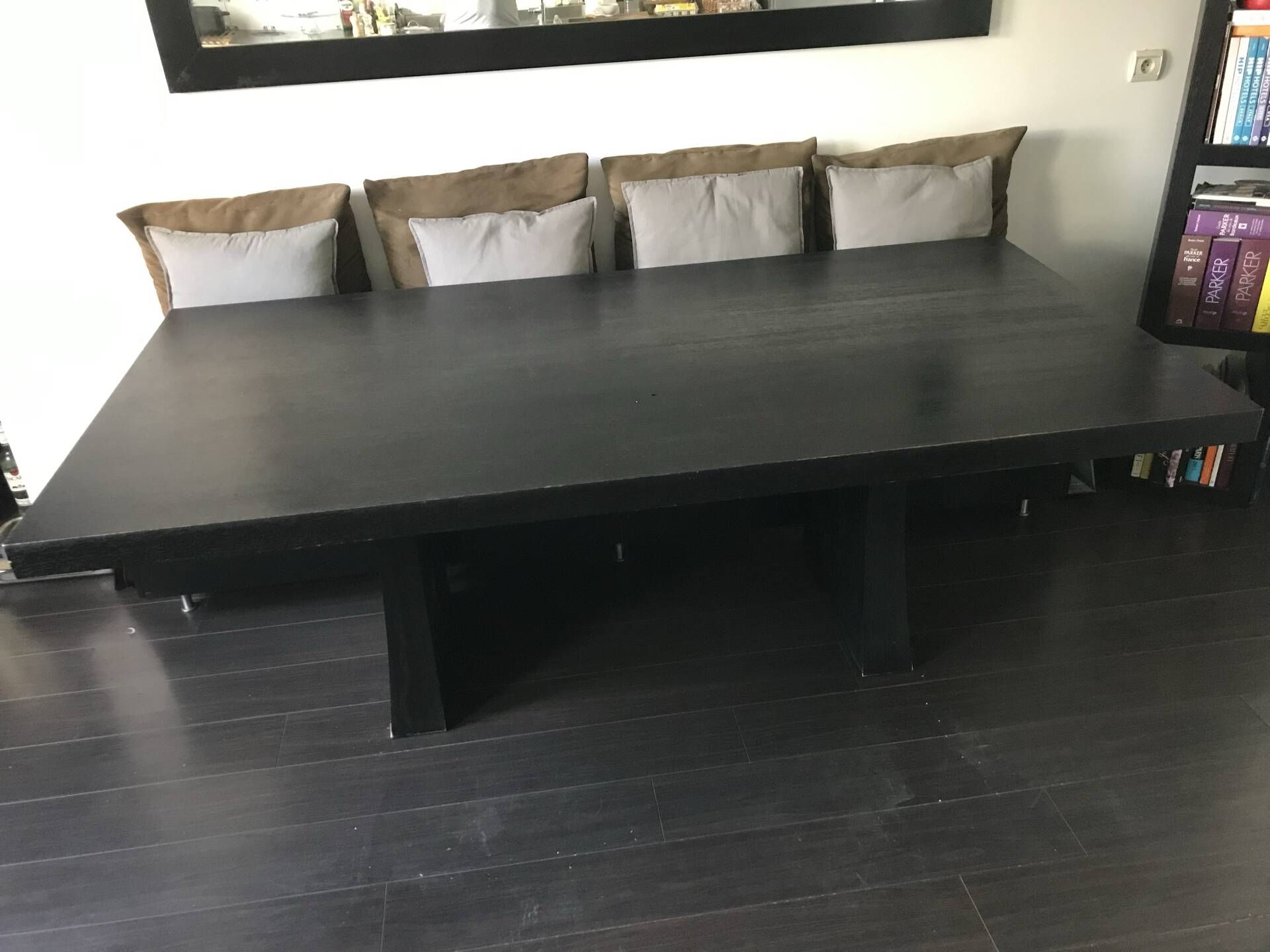 Table à manger Armani Casa - ginza- chêne noirci - 210x105cm