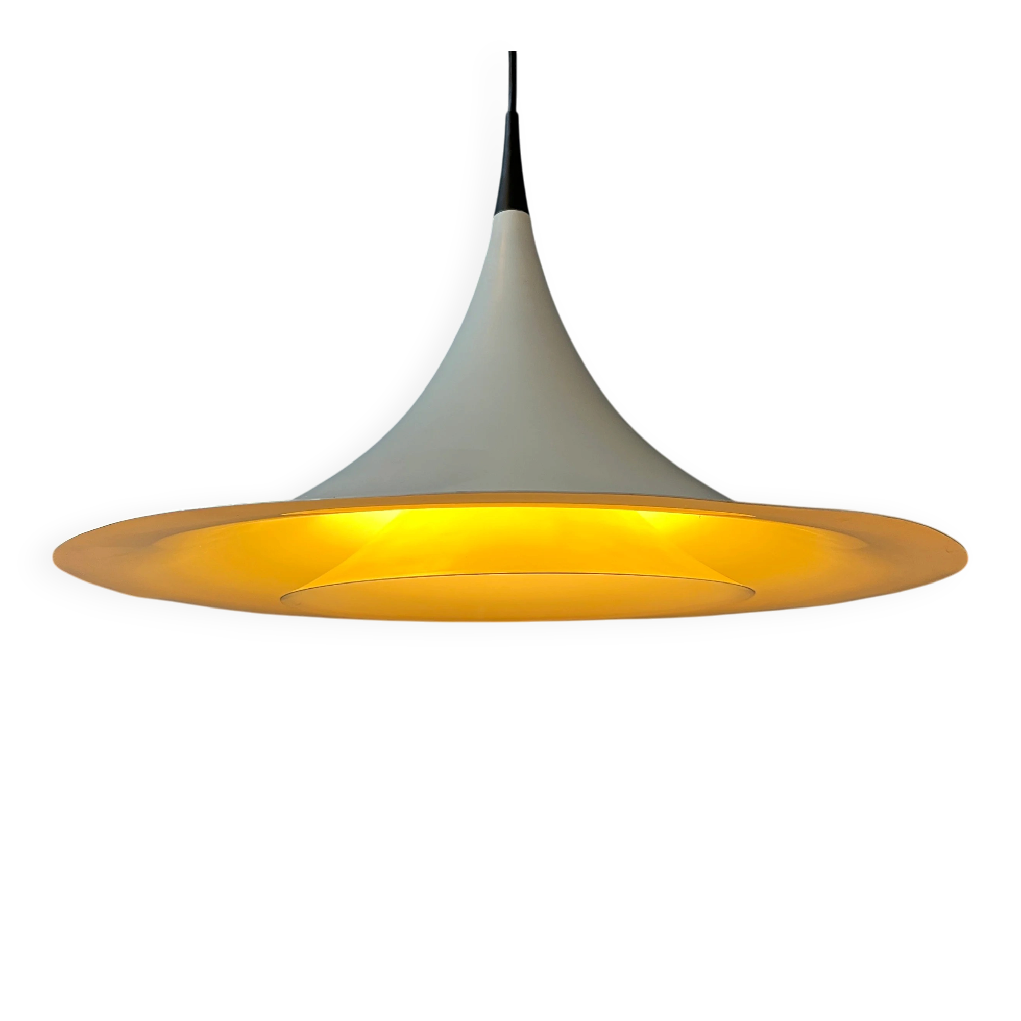 Suspension "witch's hat" white Danish Space Age Mid-Century