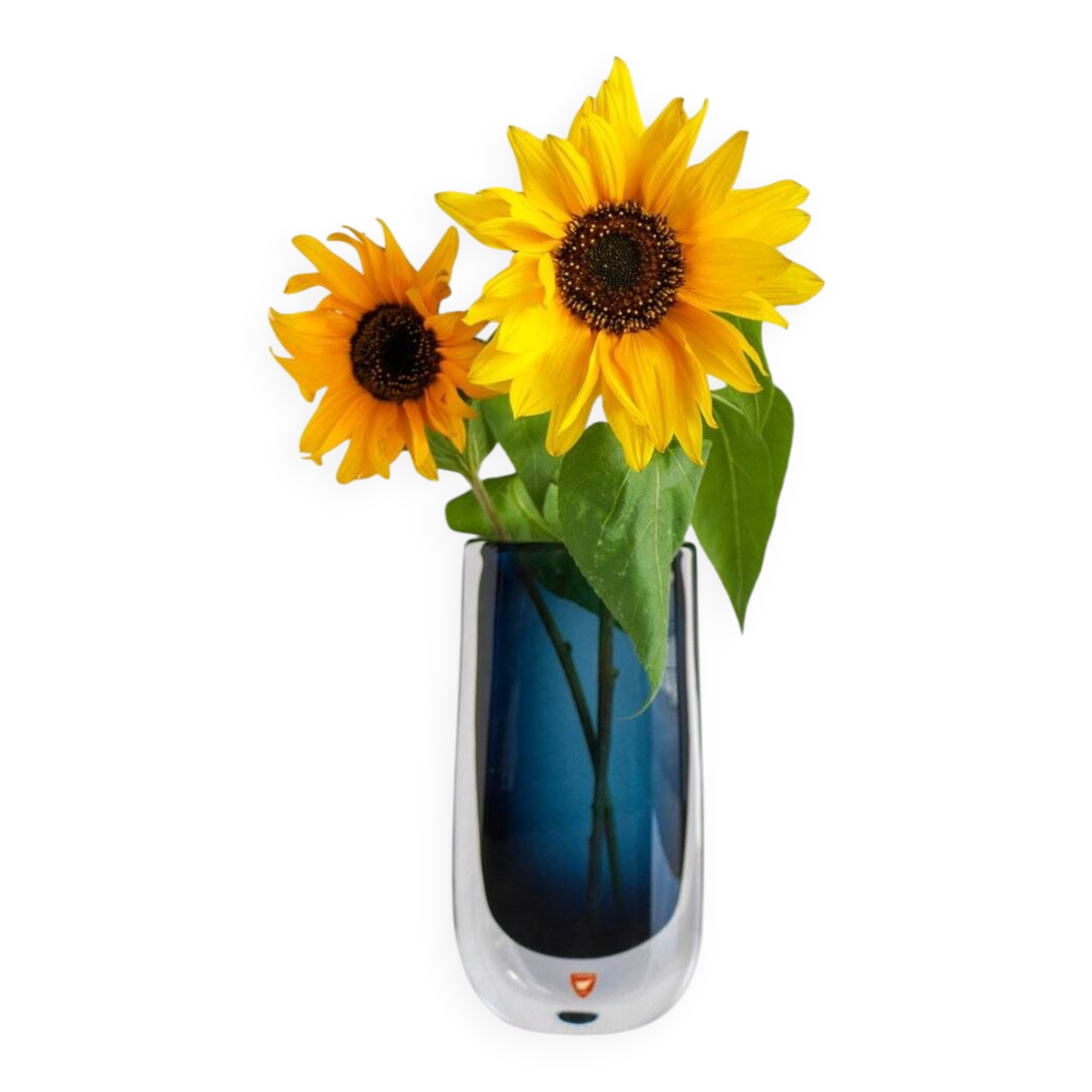 Vase et coupelle en verre par Landberg pour Orrefors