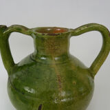 Pitcher pottery in green glazed terracotta, south west of France. XIXth