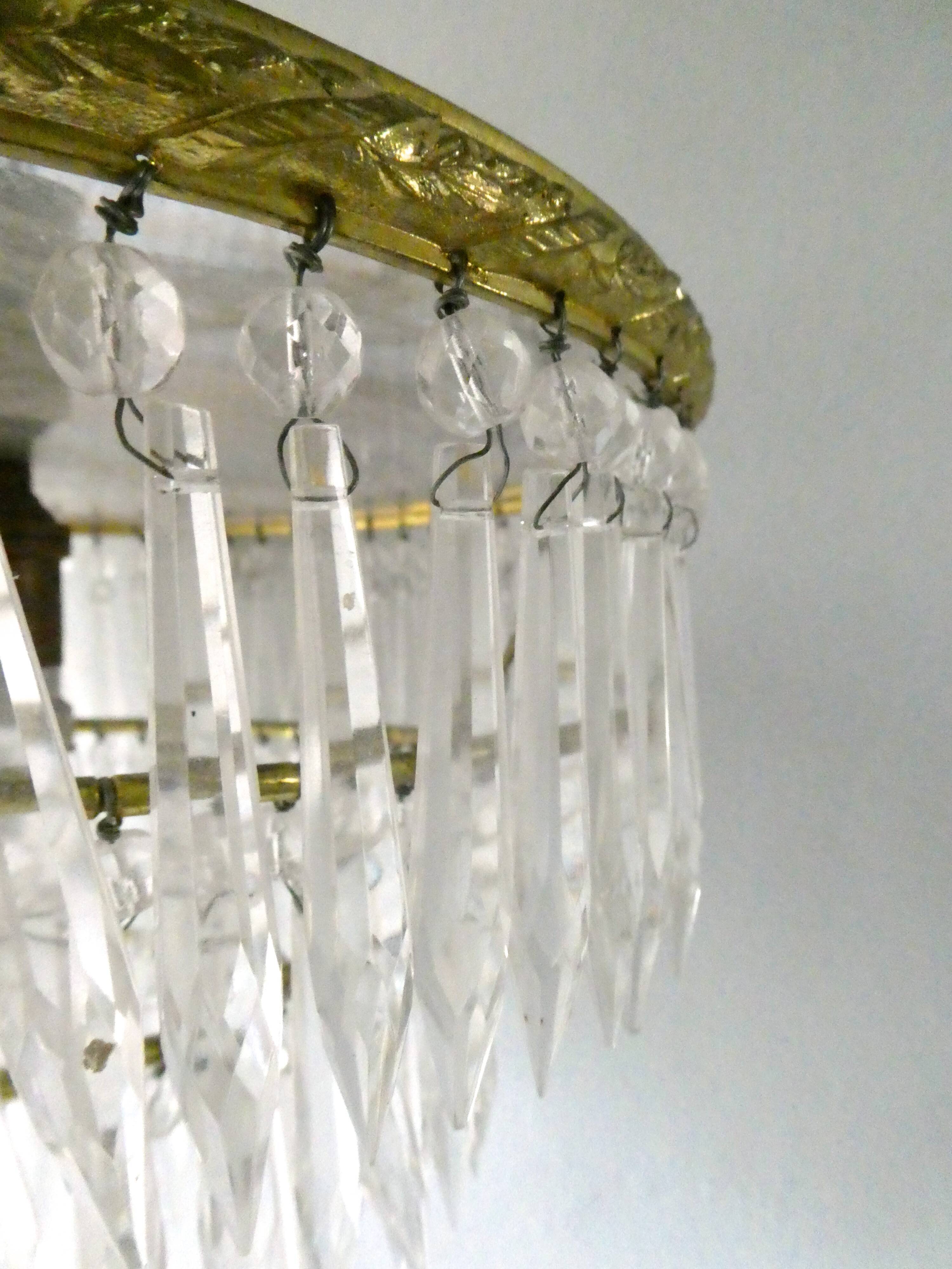 Brass ceiling, 3 rows of stamps and mirror, art deco