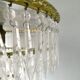 Lustre en laiton, 3 rangs de pampilles et miroir, art deco