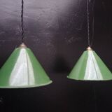 2 suspensions with enamelled sheet metal cones