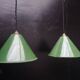 2 suspensions with enamelled sheet metal cones