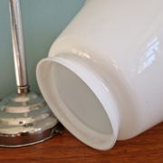 Art Deco pendant lamp in conical white opaline, 1920s-30s