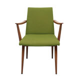 1950s armchair in cherrywood, green fabric