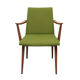 Fauteuil des années 1950 en cerisier, tissu vert