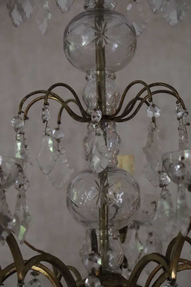 Lustre En Bronze Et Pampilles XIXème | Selency