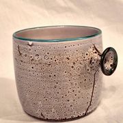 Cache-pot, Vase, Pot couvert, Vallauris motif « Aux Chardons » par E.Danie
