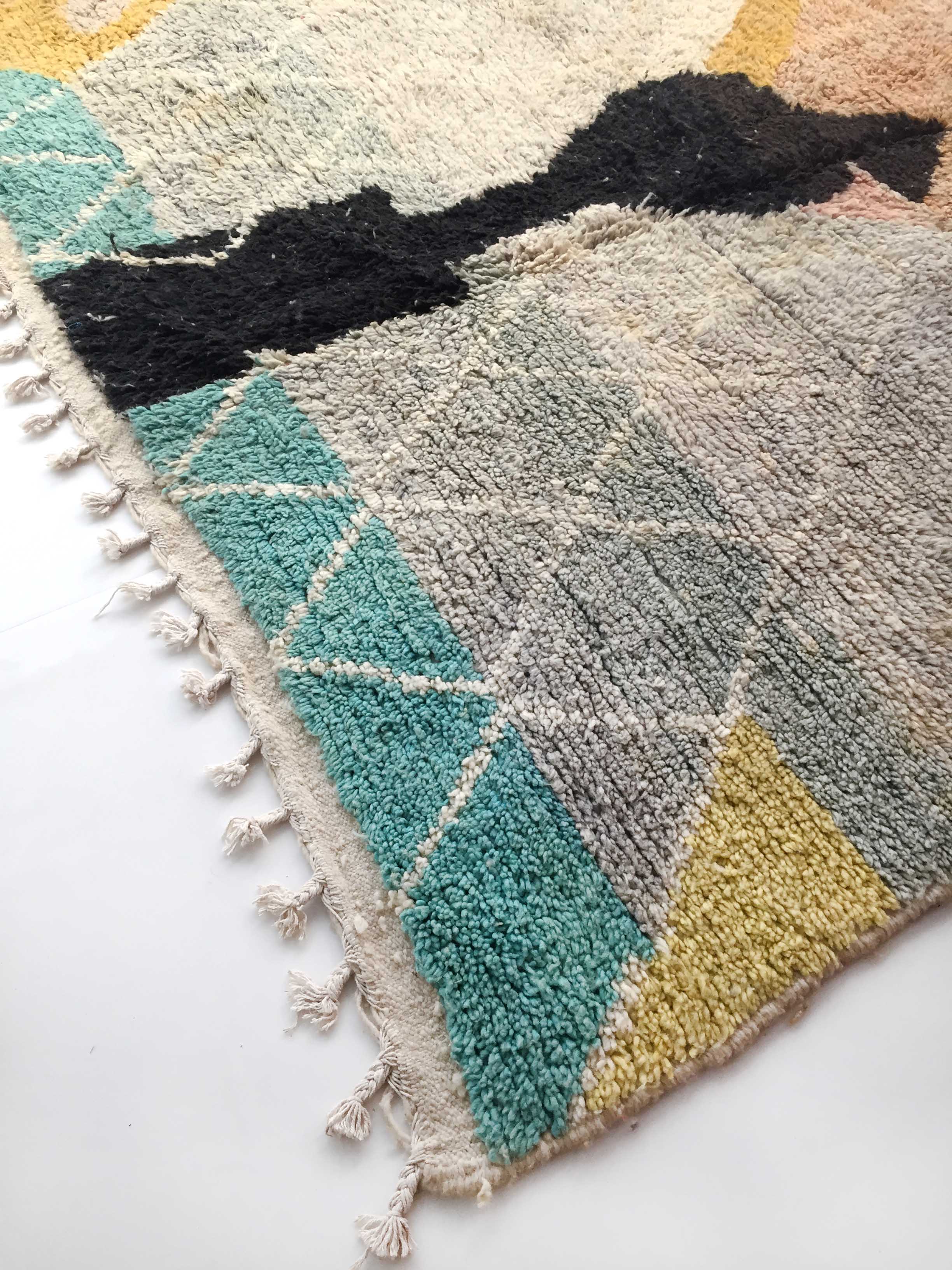 Moroccan Berber boujaad carpet with colorful patterns 283x209cm