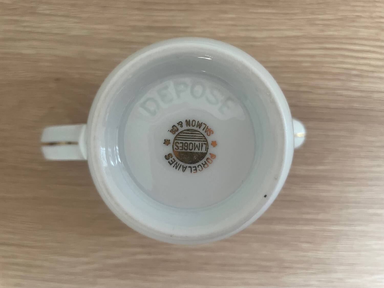 Crémier en porcelaine de Limoges – Filets dorés – Vintage