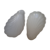 Paire de raviers coquille en porcelaine