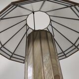 Vintage glass and metal lamp, 70s