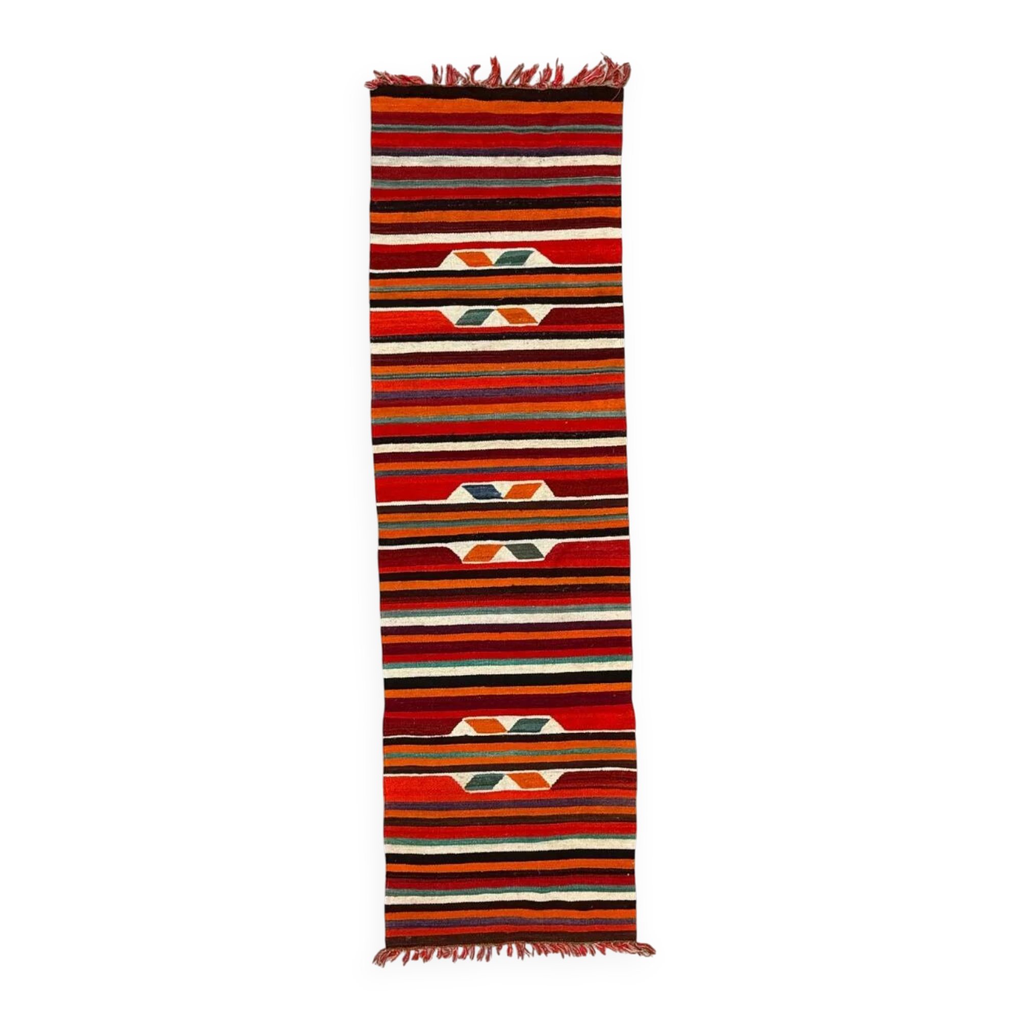Turkish kilim runner 310x91 cm, vintage kelim rug, long and narrow 2513