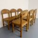 Set of 6 solid pine chairs in Scandinavian design by Reiner Daumiller.