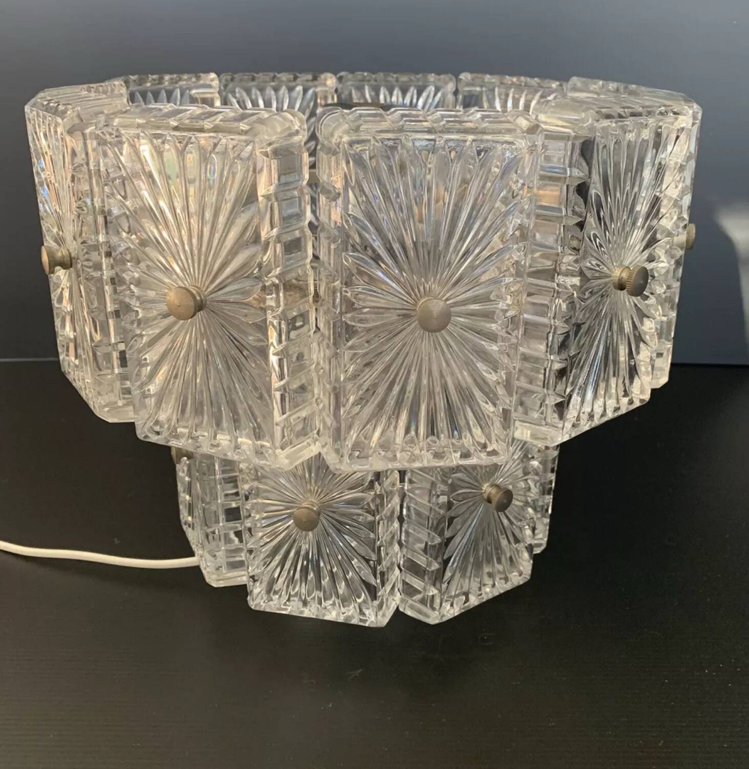 3-light crystal lamp, Italy 1960