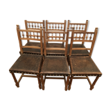 Lot de 6 chaises Henri II