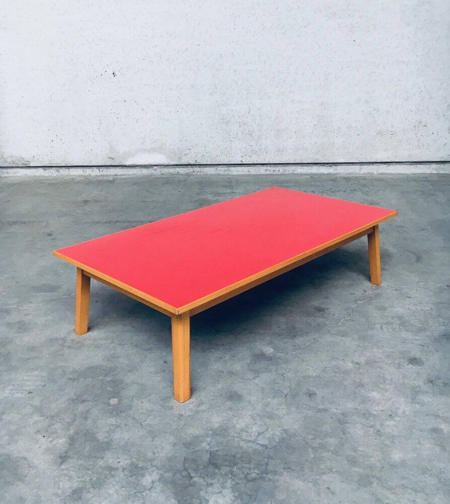 Mid-Century Red Coffee Table, Belgium, 1950s