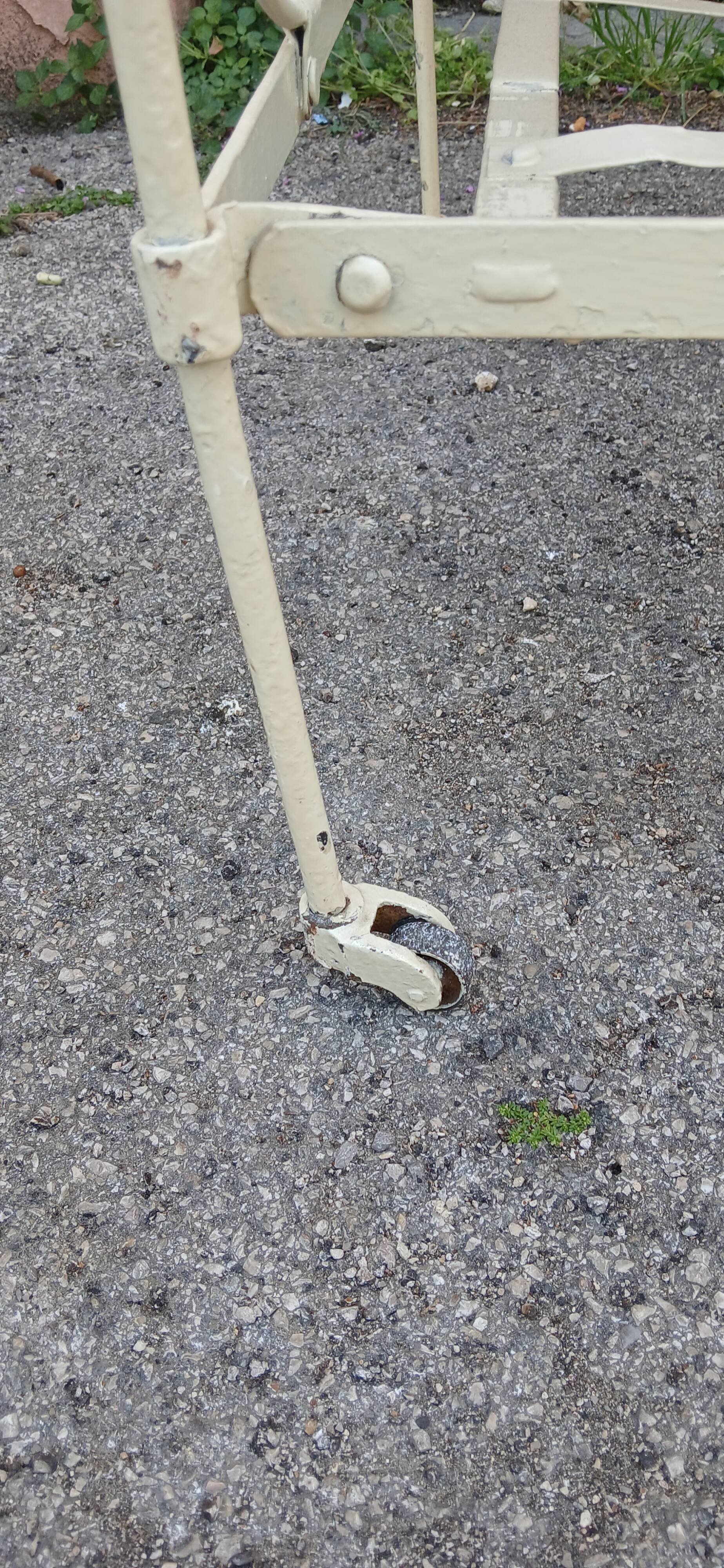 Magnificent bench/antique wrought iron bed.