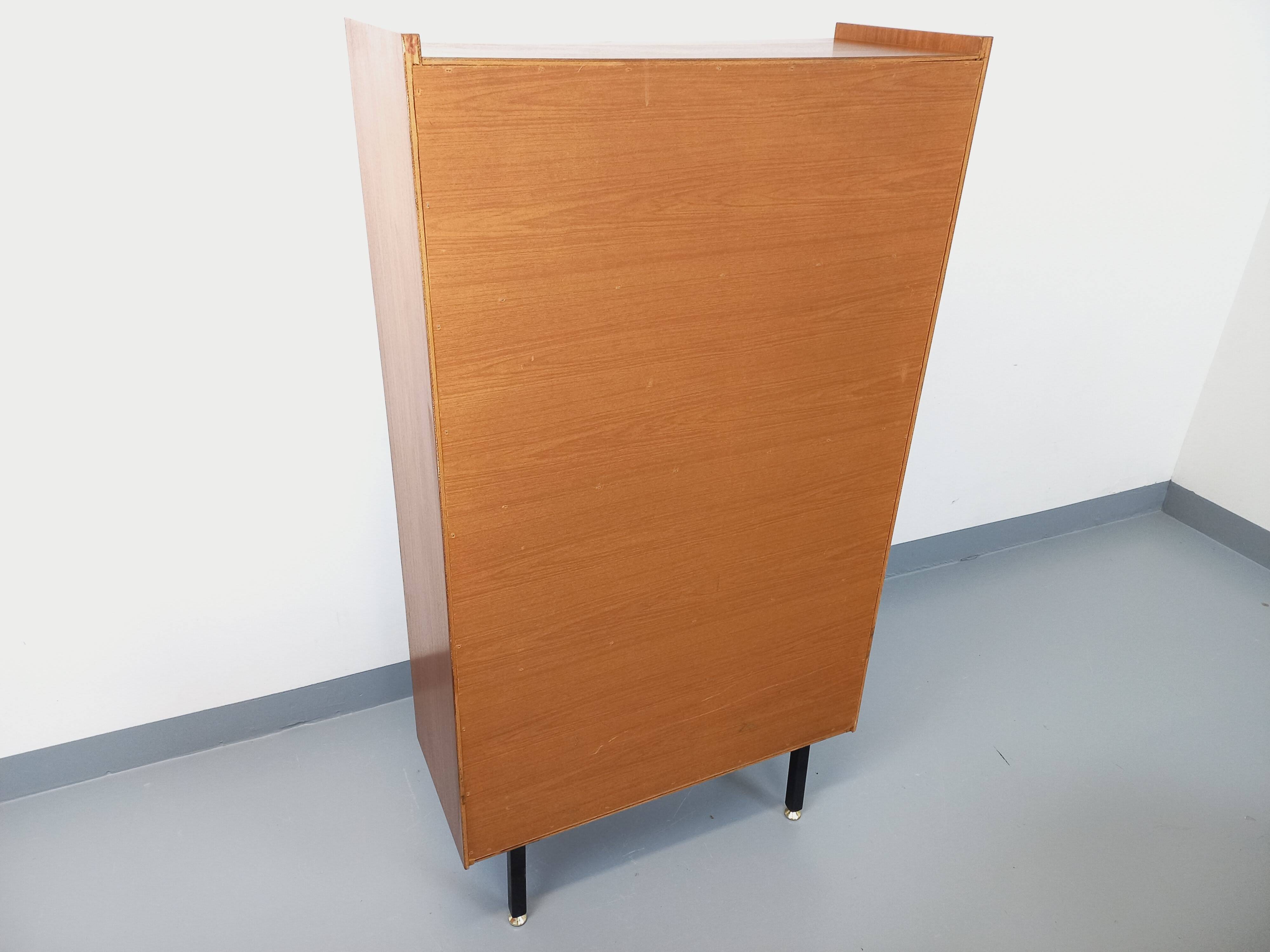 Vintage teak-style wooden bookcase from the 60s
