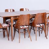 Original Mid-Century Walnut Folding Table, Made by Mier Topolcany, Czech, 1950s