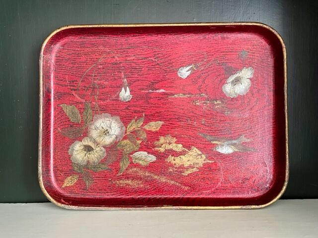 Empty tray pocket Napoleon III in lacquered wood.