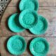Set of 6 vintage green earthenware plates