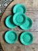 Set of 6 vintage green earthenware plates