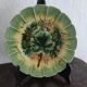 French majolica plate - Slip - XIX th - Pattern Raisin, vine - Sarreguemines