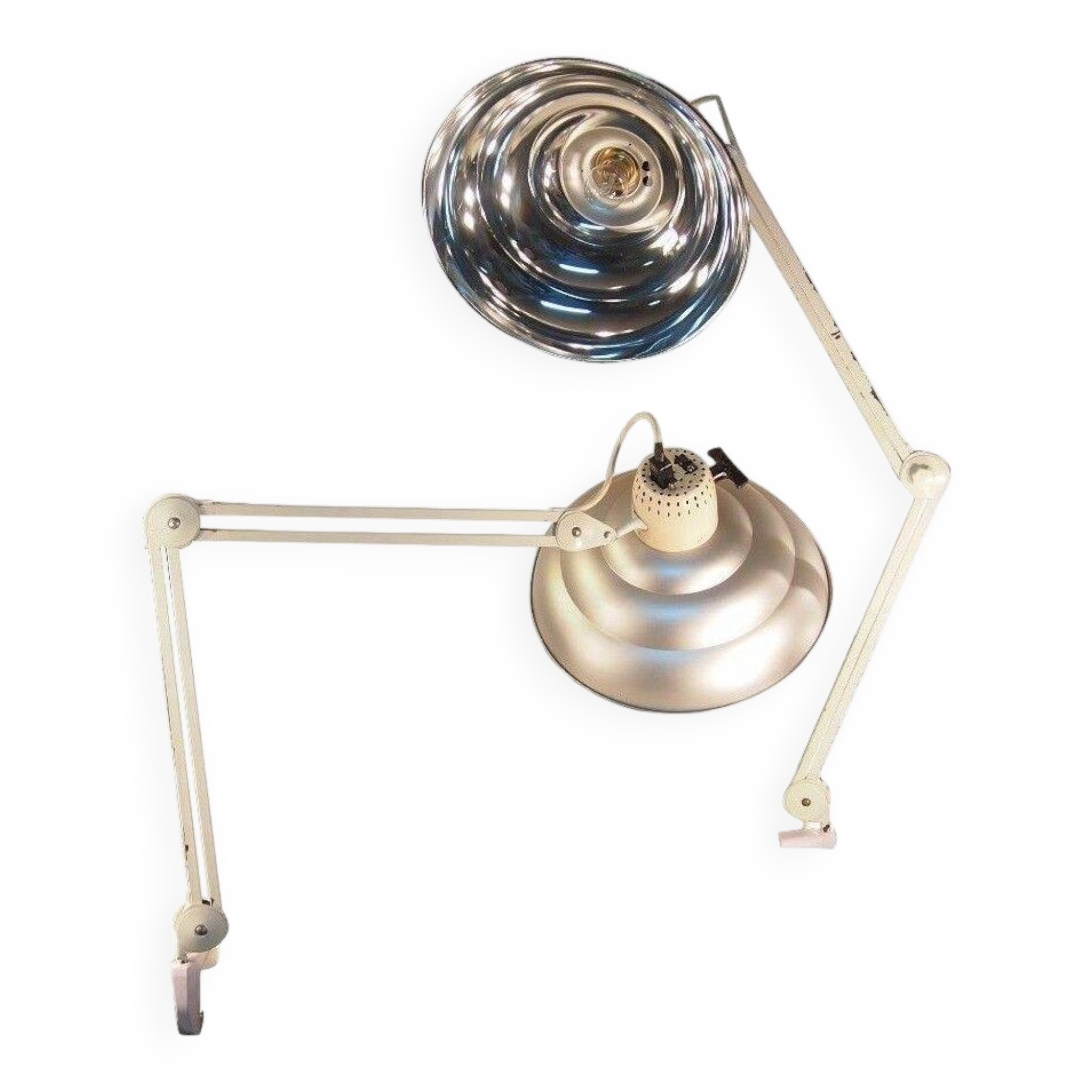 Paire Lampes Bureau Articulee Ajustable Industriel Vintage Chrome
