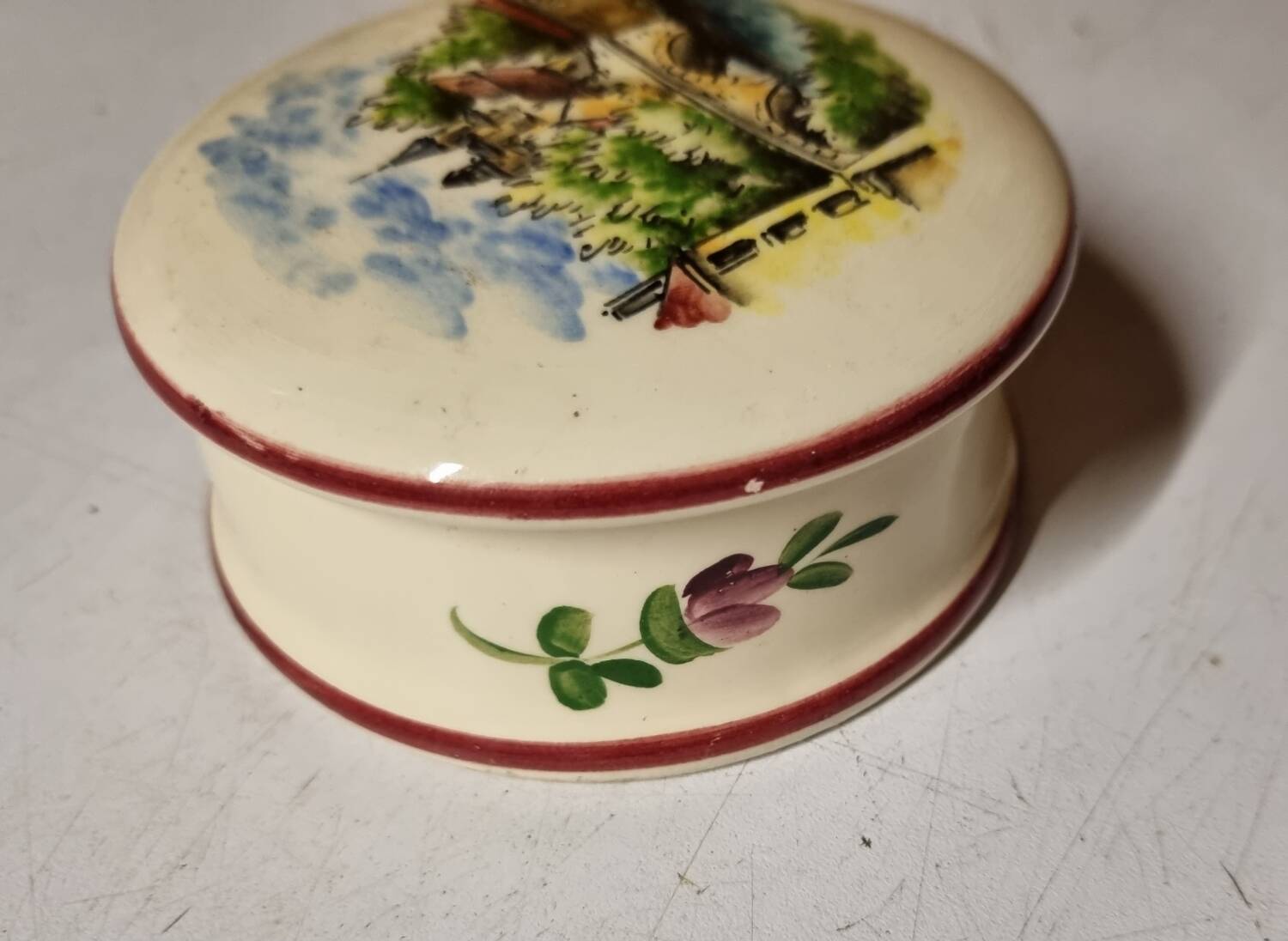 Antique porcelain candy jar and sugar bowl from Châtillon-sur-Seine
