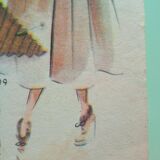 A vintage illustration, women's fashion, 1940