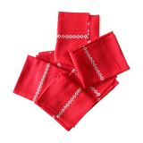 Set of six napkins in cotton / linen vintage dimension: height -52cm- width -48cm-