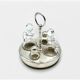 Vintage Christofle Fleuron Condiment Set in Silver Plate and Crystal Glass