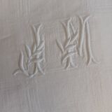 White linen damask napkins Monogram JM