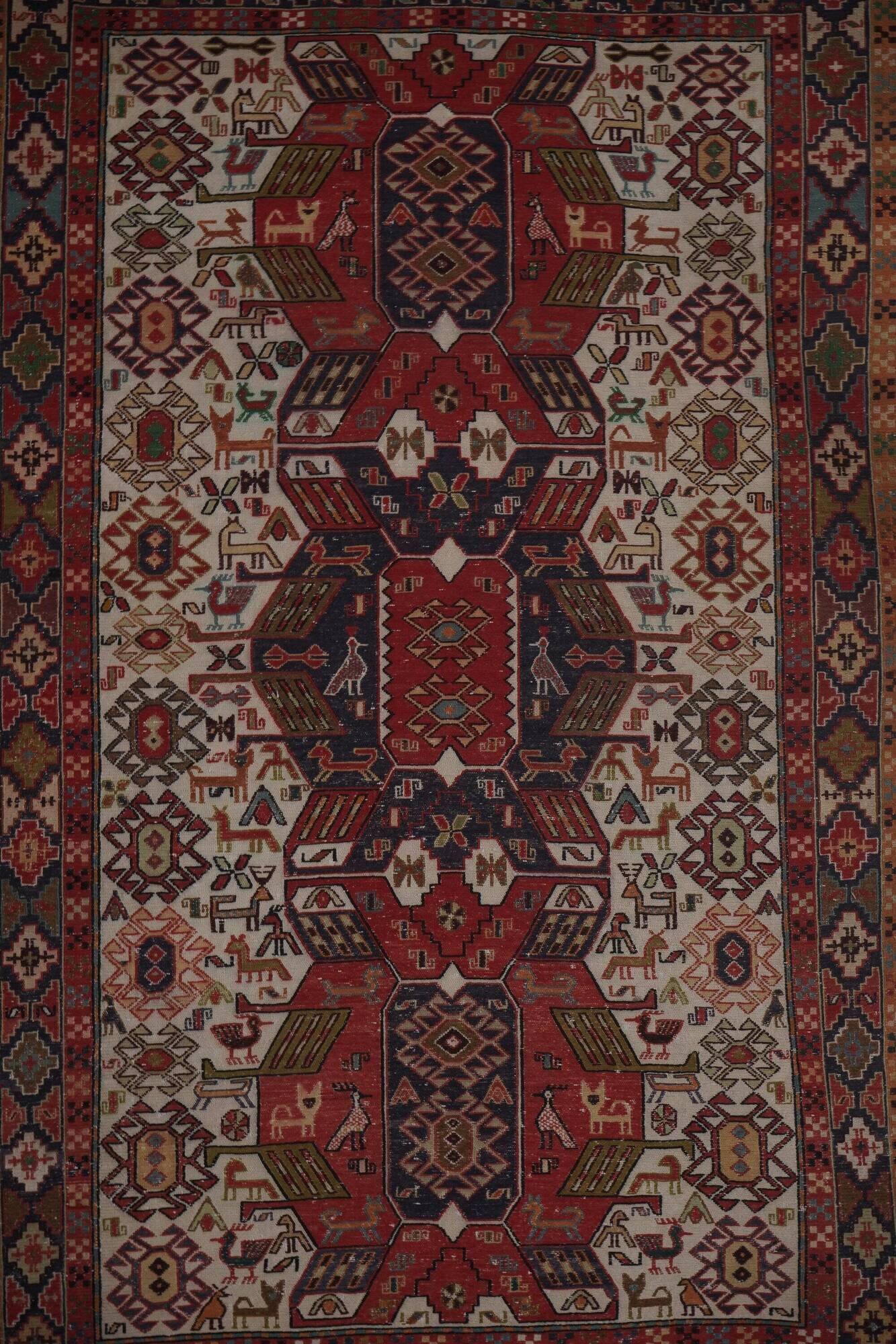 Vintage Turkish kilim handwoven 123x193 cm