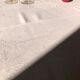Nappe ancienne en damassée coton teintée en rose thé
