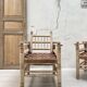 Pair of wooden armchairs and ropes
