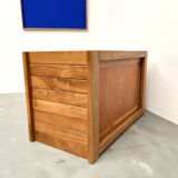 Commode en orme massif, Maison Regain, circa 1970