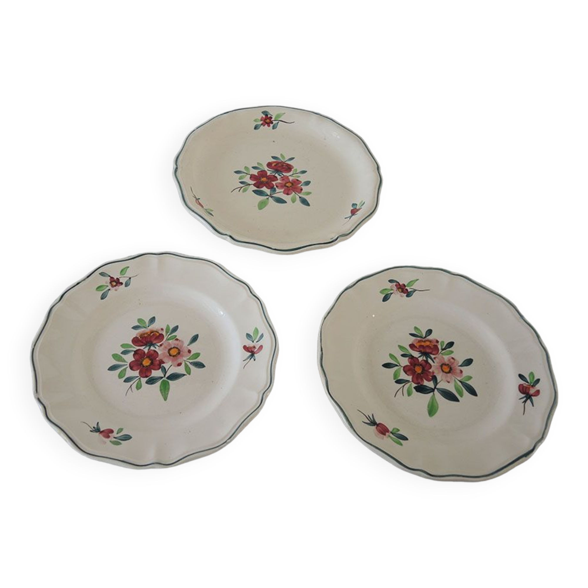 3 ceramic plates Sarreguemines Amazonas