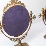 Pair of brass table mirror  28x39cm