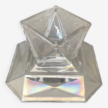 Iridescent glass candle holder