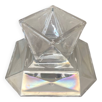 Iridescent glass candle holder