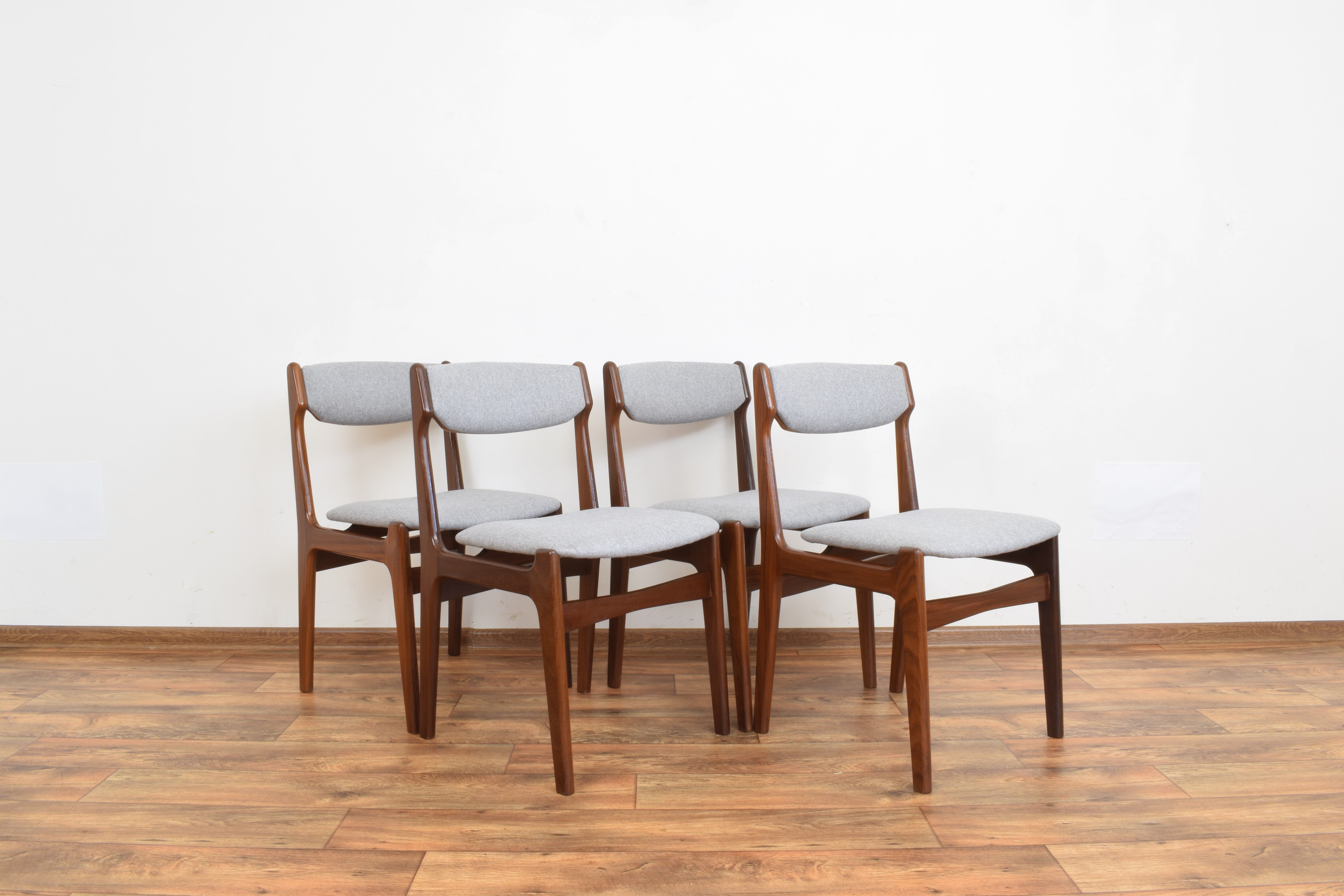 Danish Teak Dining Chairs by Erik Buch, Set of 4
