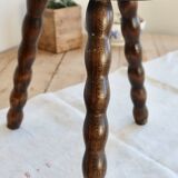 Antique wooden tripod milking stool - Turned legs