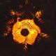Sconce metal golden leaves 70s