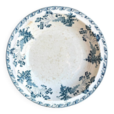 Plat rond et creux Longwy en terre de fer bleue, service "Chartres"