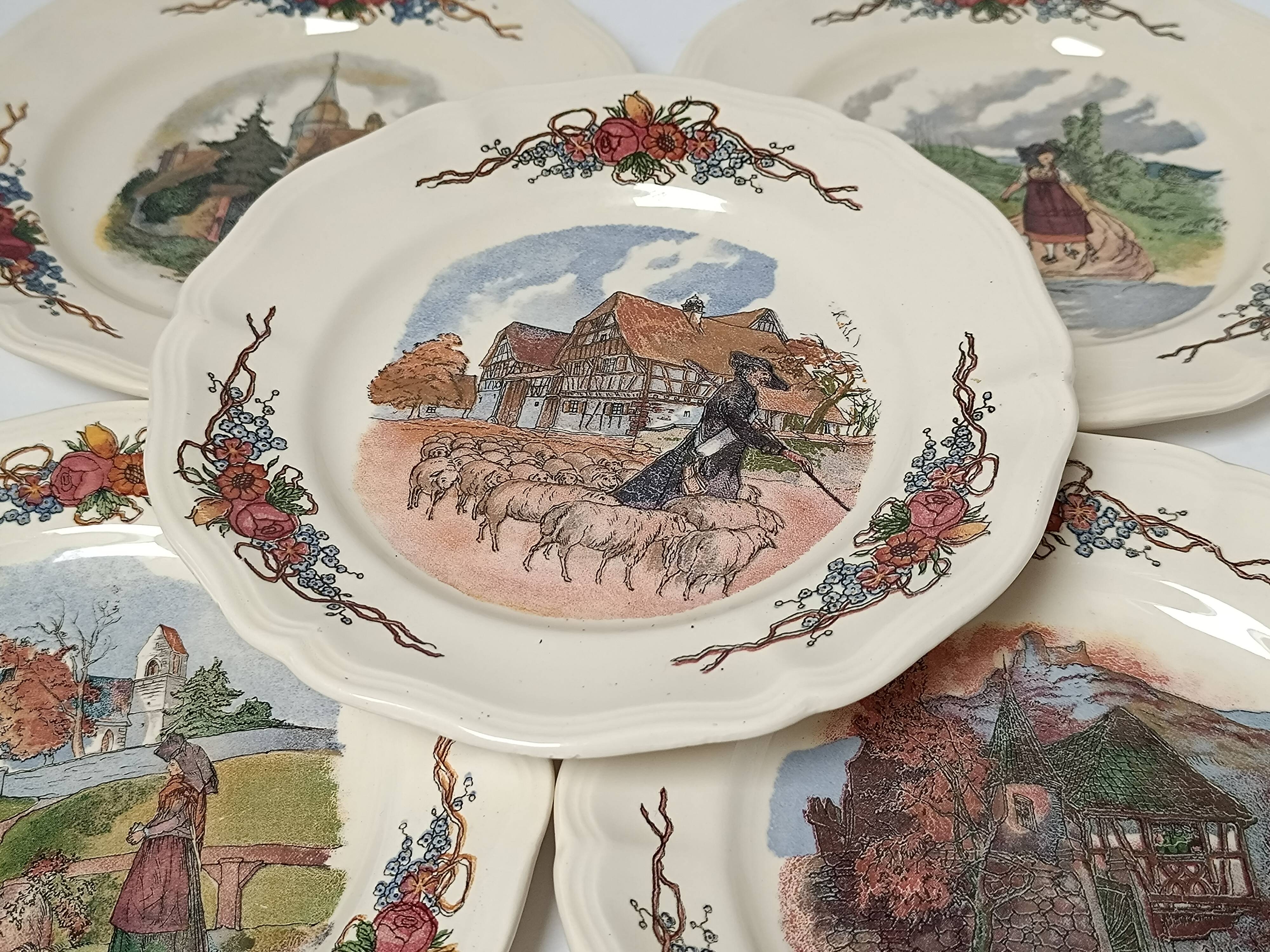 Assiettes à dessert Sarreguemines Obernai