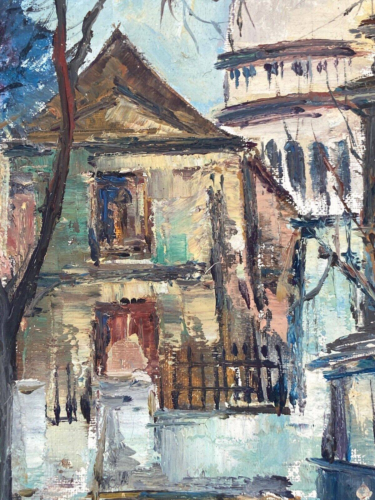 Oil on panel by Gino Milani Paris Saint-Pierre de Montmartre 1975