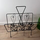 Black steel magazine holder